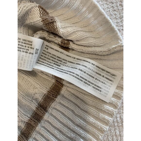 Hollister Cable Knit Quarter Zip Sweater Women’s‎ XS Oversized Striped - Picture 8 of 8